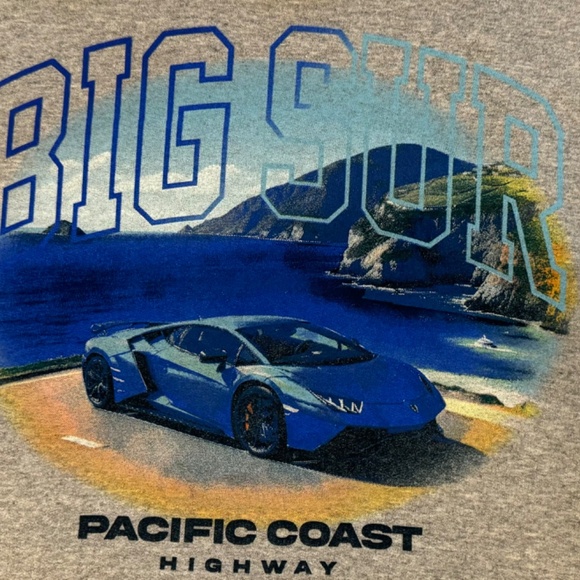 Rue21 Hoodie Big Sur Vintage Gray Cotton Fleece Unisex Men's Size Sweatshirt - Picture 5 of 5